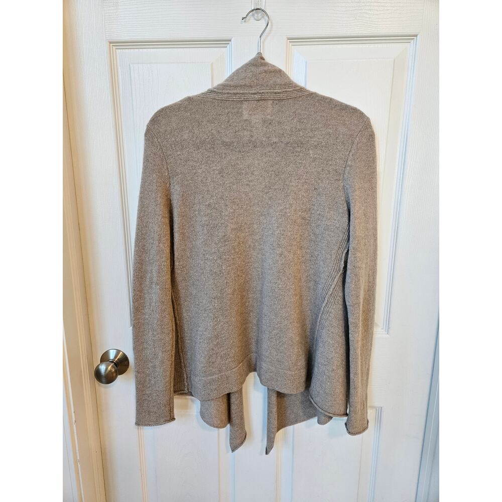 Cynthia Rowley Cashmere Draped Open Cardigan Sweater 2 Ply Beige Taupe Size M - Picture 2 of 11